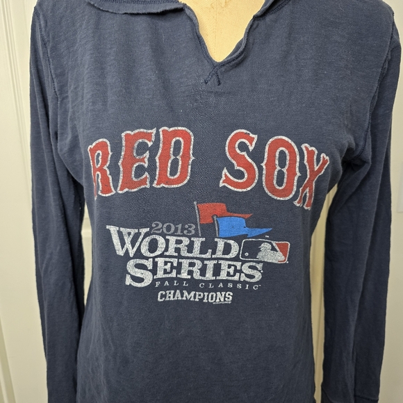 Red Sox 47 Brand Navy Long Sleeve Hoodie Graphic Shirt L - Picture 2 of 13